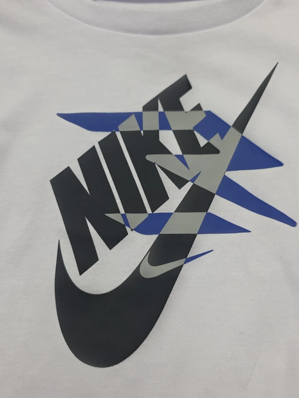Nike White and Gray Kids Matching Set with Blue Accents - Picture 3 of 6